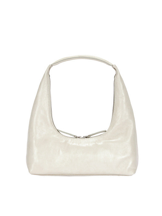 HOBO SHOULDER_cream glossy plain