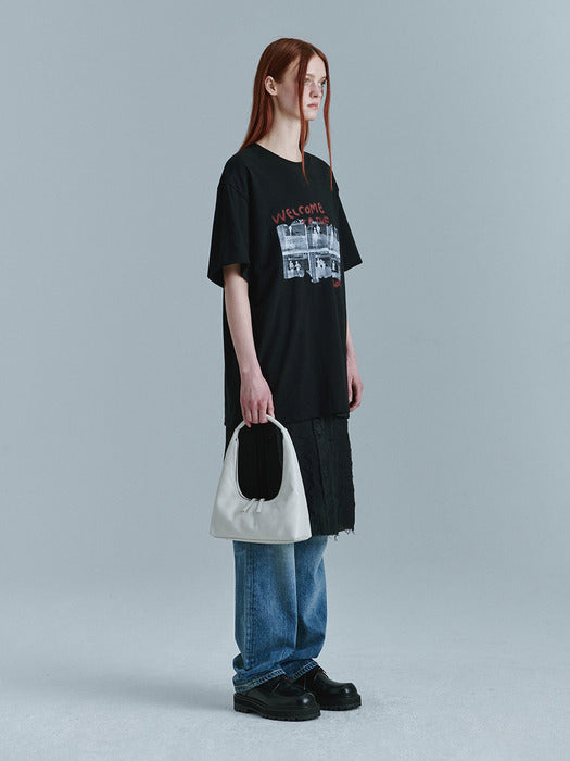 HOBO SHOULDER_cream glossy plain
