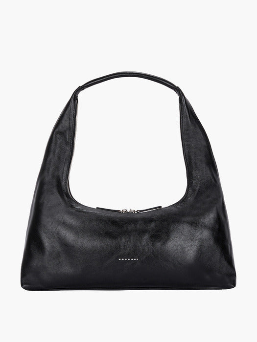 Margesherwood Hobo Large black glossy plain