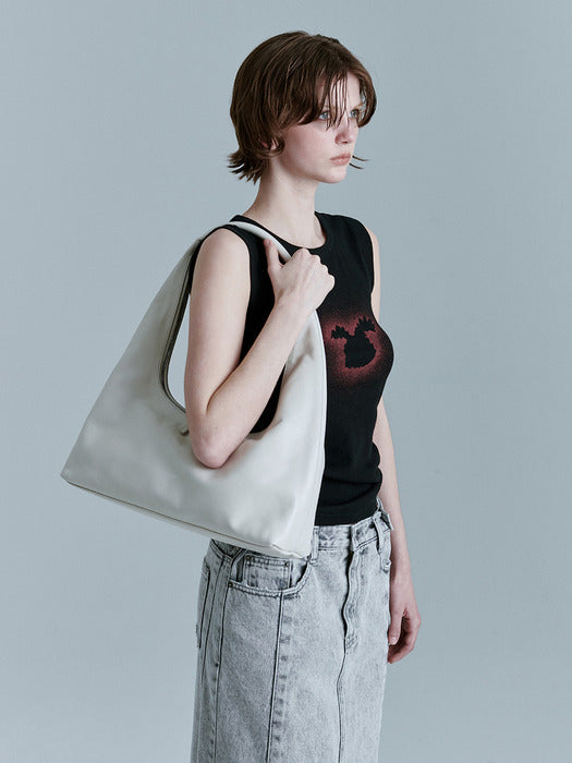 HOBO LARGE_cream glossy plain