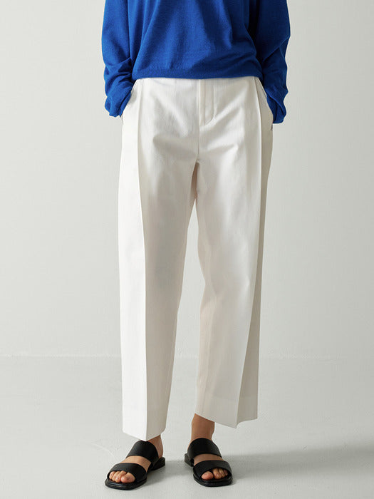[facade pattern] Round Cotton Pants - Off White