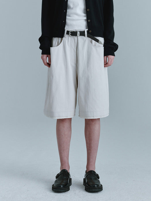 LOOSE CHINO SHORTS_beige