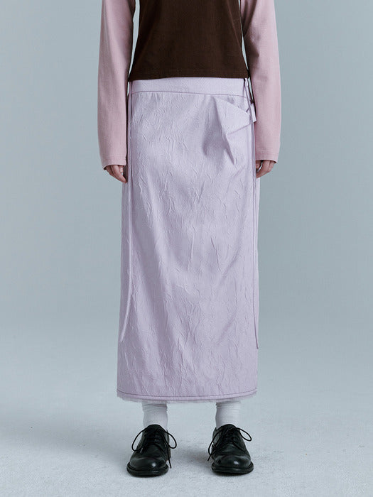 Margesherwood Crinkled Satin Skirt lavender
