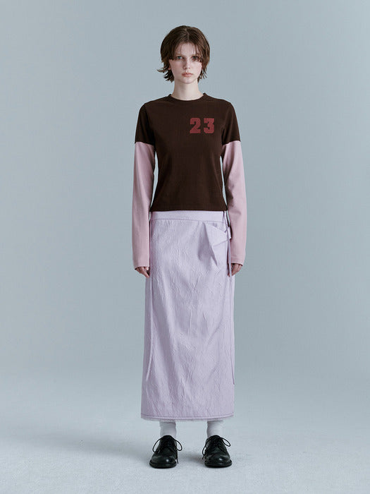 Margesherwood Crinkled Satin Skirt lavender