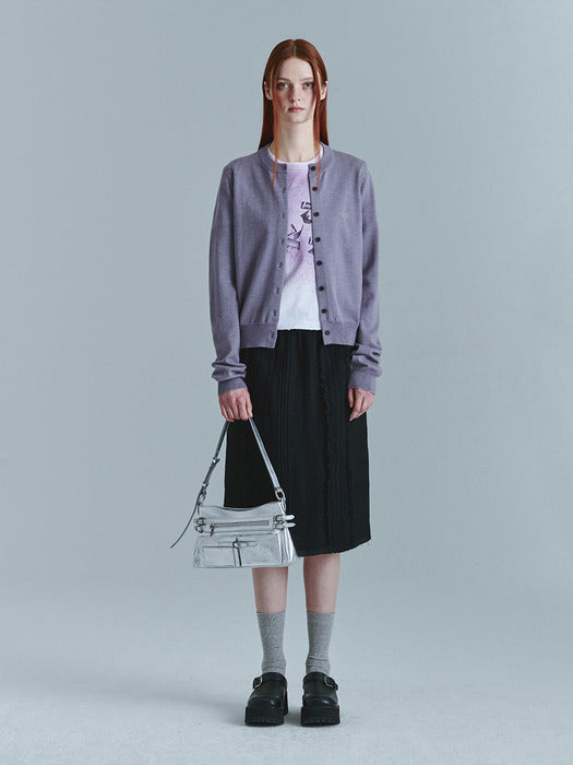 RUFFLE BANDING MIDI SKIRT_black