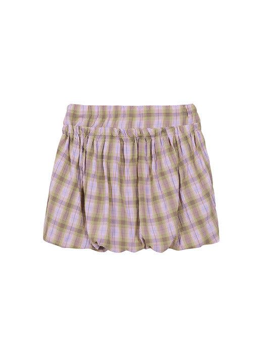 BALLOON SKIRT_violet check