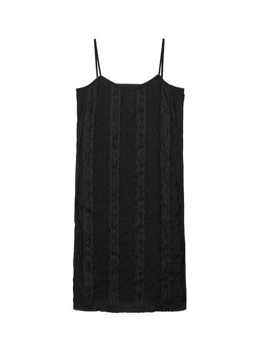 LACE MIDI SLIP DRESS_black