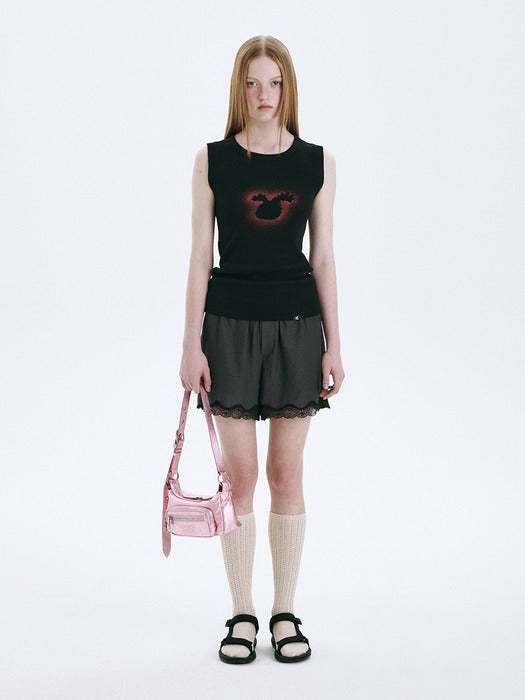 WOOD SPRAY SLEEVELESS_black