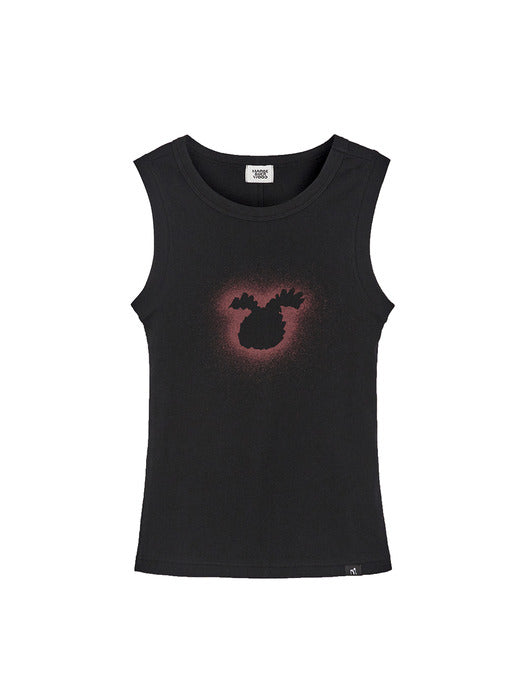 WOOD SPRAY SLEEVELESS_black