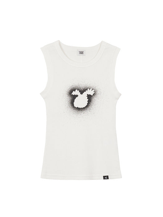 WOOD SPRAY SLEEVELESS_white