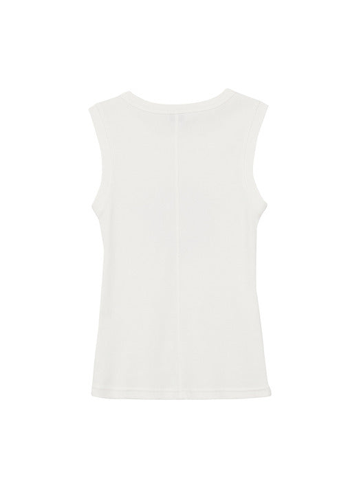WOOD SPRAY SLEEVELESS_white