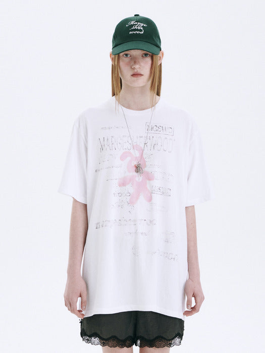 LOOSE-FIT WOOD T-SHIRT_white