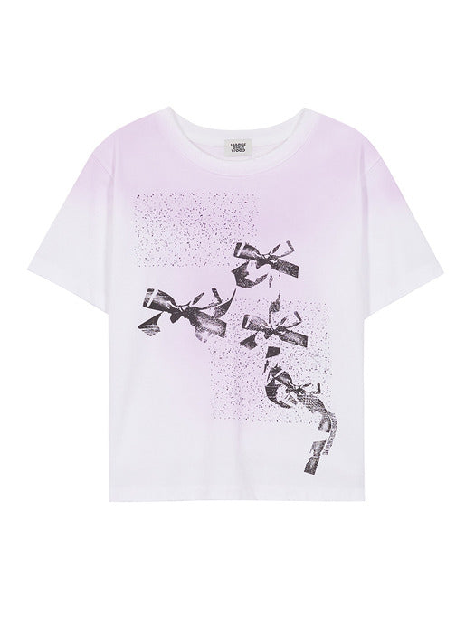 VINTAGE SPRAY RIBBON T-SHIRT_lavender