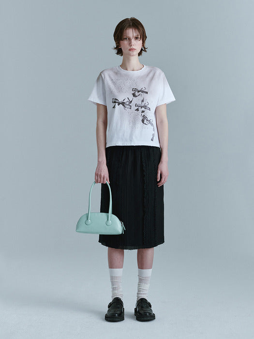VINTAGE SPRAY RIBBON T-SHIRT_brown