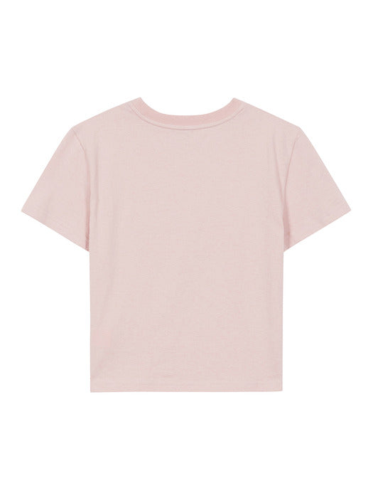 SLIM CROP WOOD DOODLE T-SHIRT_pink