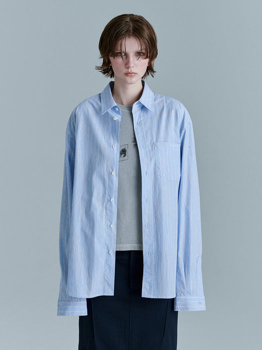 STRIPE LONG-SLEEVE SHIRT_blue stripe