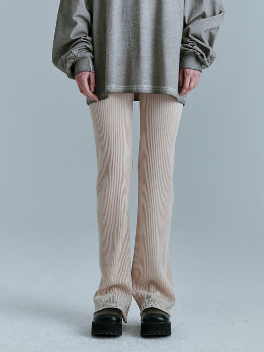 Margesherwood Layered Knit Pants light beige