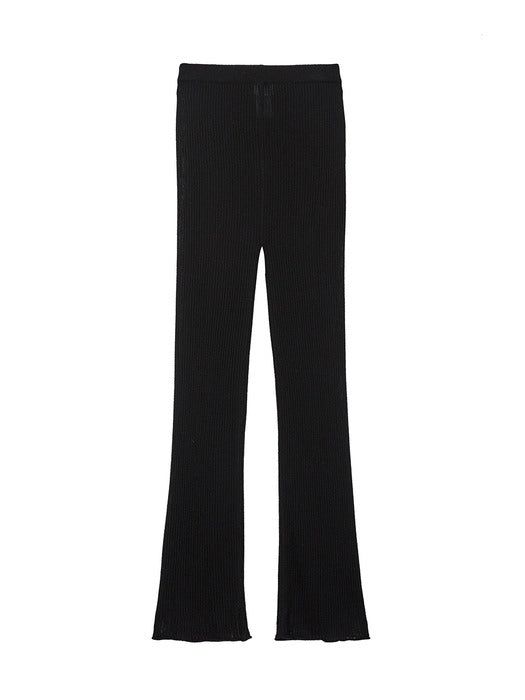 LAYERED KNIT PANTS_black