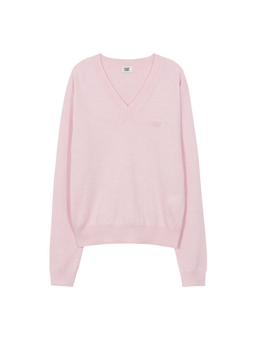 V-NECK PULLOVER_soft pink