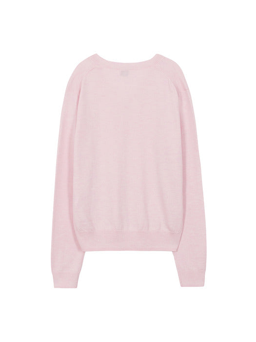 V-NECK PULLOVER_soft pink