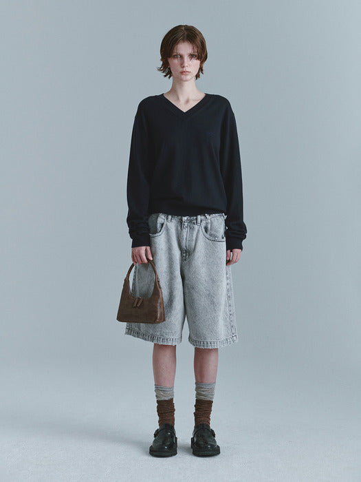 V-NECK PULLOVER_navy
