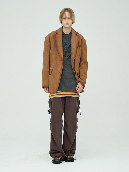 SUEDE BRUSHED JACKET_camel