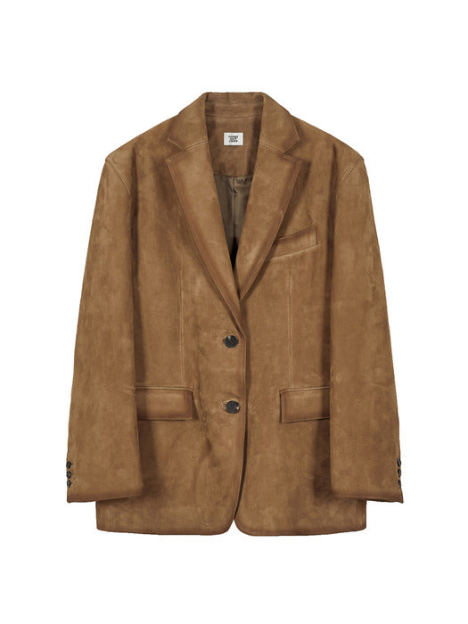 SUEDE BRUSHED JACKET_camel
