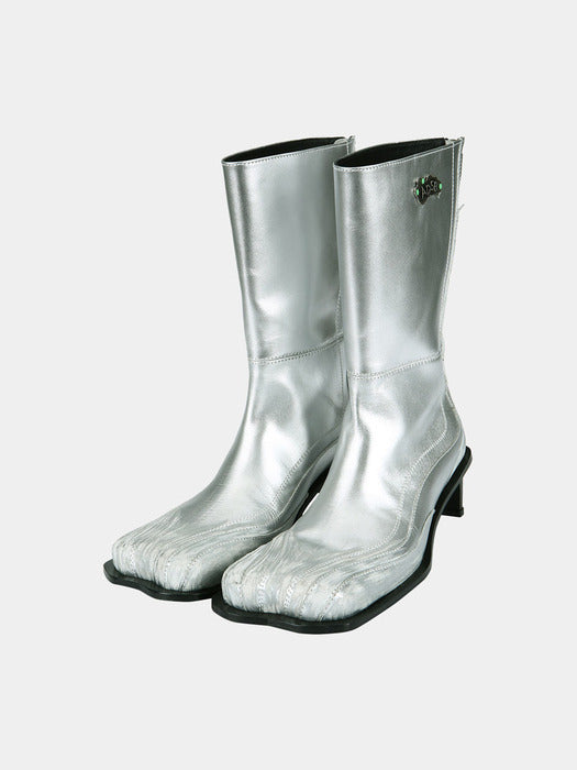 [andersson bell] EVERETT SQUARE BOOTS aaa360w(SILVER)