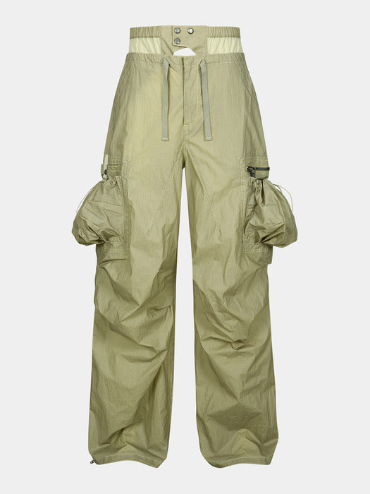 [andersson bell] BALLOON POCKET PARACHUTE PANTS apa709w(YELLOW BEIGE)