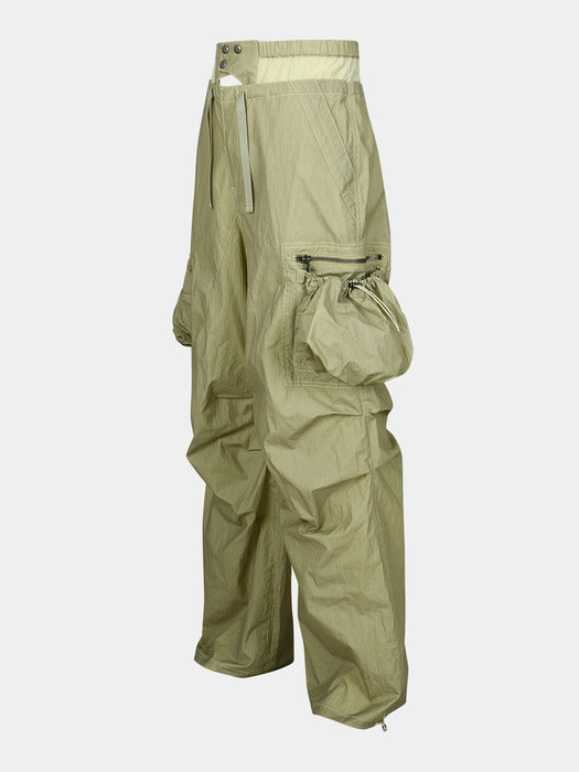 [andersson bell] BALLOON POCKET PARACHUTE PANTS apa709w(YELLOW BEIGE)