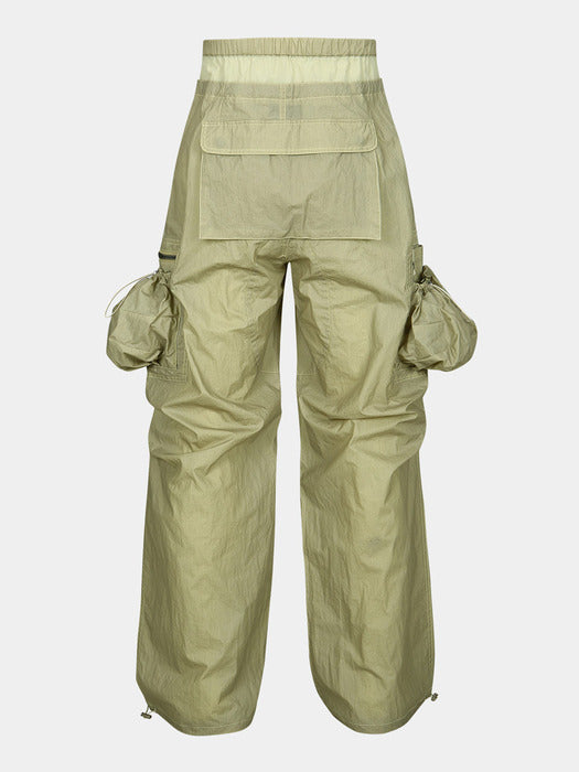 [andersson bell] BALLOON POCKET PARACHUTE PANTS apa709w(YELLOW BEIGE)