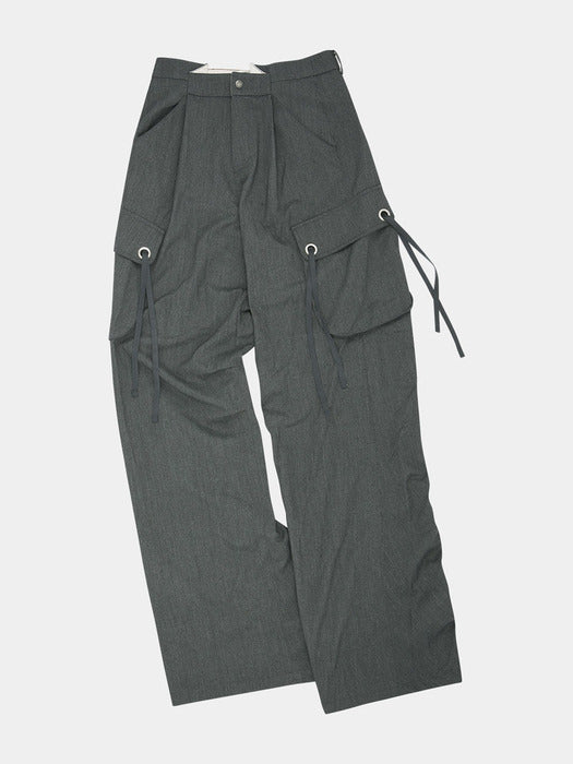 [andersson bell] TANYA RAW-CUT WIDE PANTS apa706w(GREY)