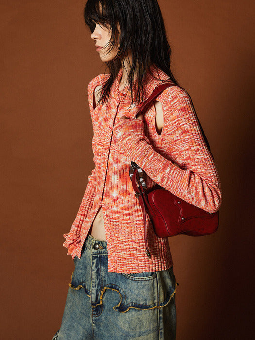 [andersson bell] ROZY SLIT KNIT CARDIGAN atb1121w(ORANGE)