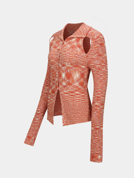 [andersson bell] ROZY SLIT KNIT CARDIGAN atb1121w(ORANGE)