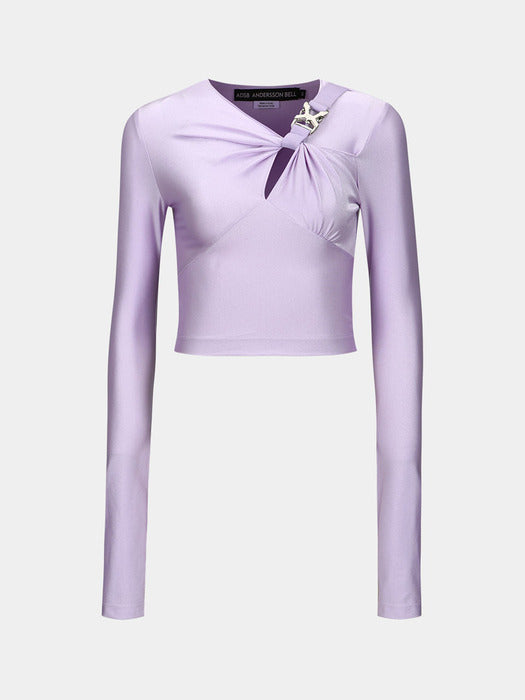 [andersson bell] (WOMEN) ELENA GLITTER SHIRRING TOP atb1095w(LILAC)