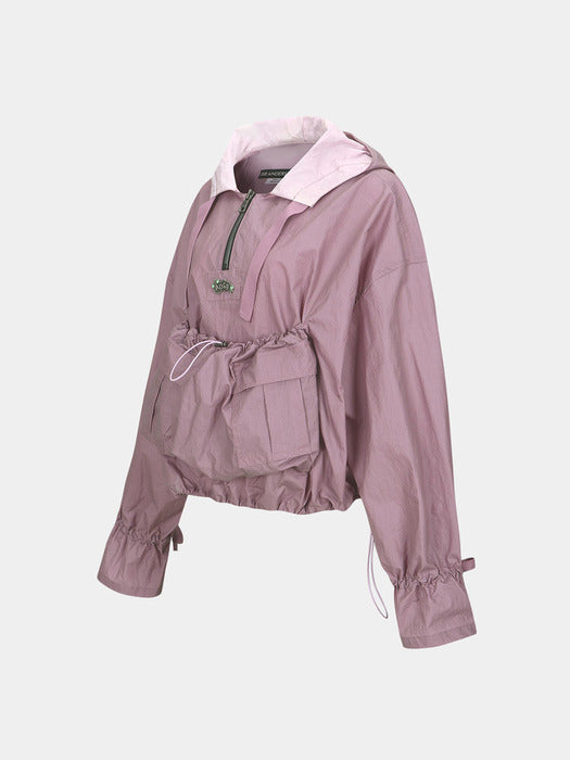 ARINA LACE-UP ANORAK SHIRTS atb1089w(DUSTY PINK)
