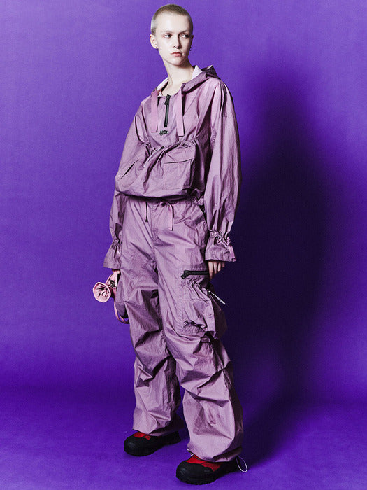 ARINA LACE-UP ANORAK SHIRTS atb1089w(DUSTY PINK)