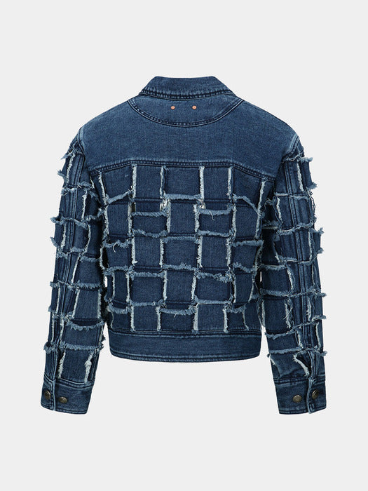 [andersson bell] UNISEX NEW PATCHWORK DENIM JACKET awa614u(WASHED BLUE)