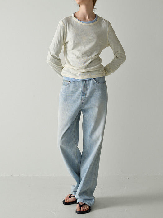 Facade Pattern Classic Tapered Denim light indigo