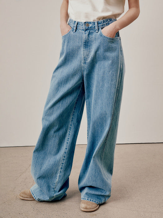 [facade pattern] Classic Wide Denim in Vintage Indigo