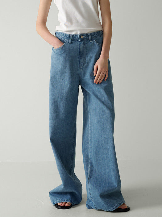 Facade Pattern Classic Wide Denim vintage indigo