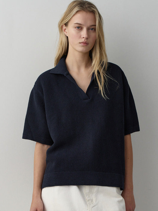 [facade pattern] 페이퍼 카라 Knitwear_dark navy