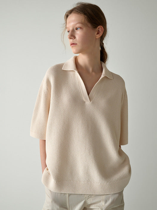 Facade Pattern Knitwear - cream