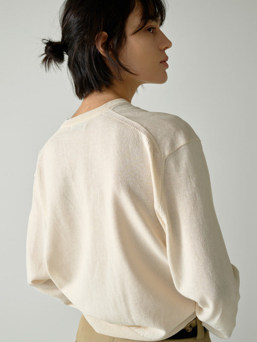 [facade pattern] Paper V-Neck Knit_ivory