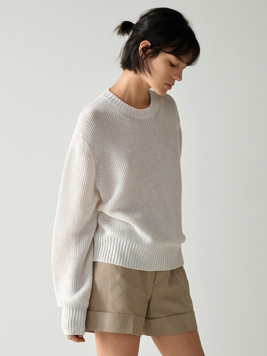 Facade Pattern Paper Round Knitwear white