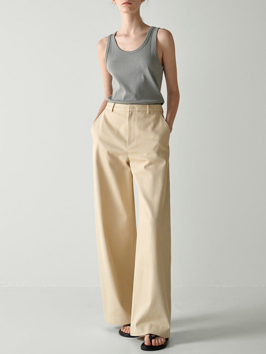 [facade pattern] Relax Cotton Twill Pants - Light Beige