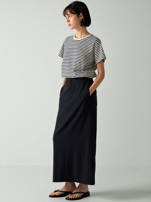 Facade Pattern Classic Maxi Skirt black