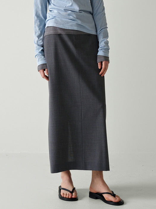 Facade Pattern Classic Maxi Skirt charcoal