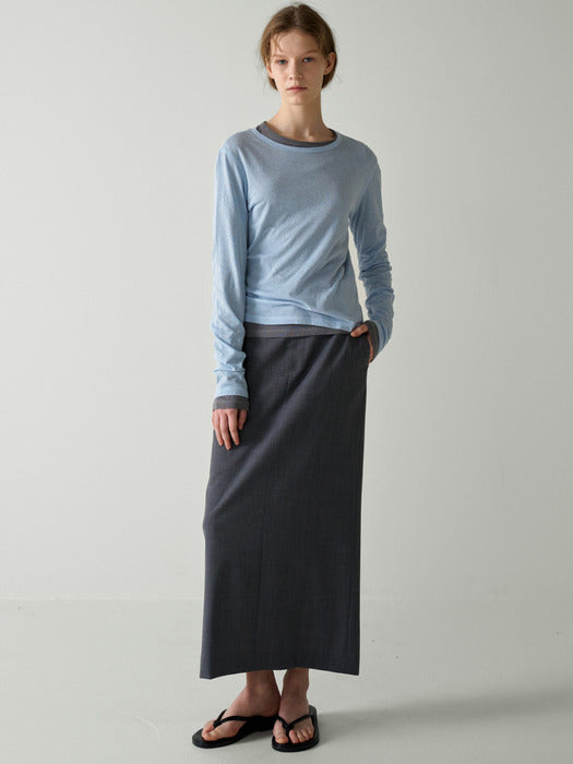 [facade pattern] Classic Maxi Skirt - Charcoal