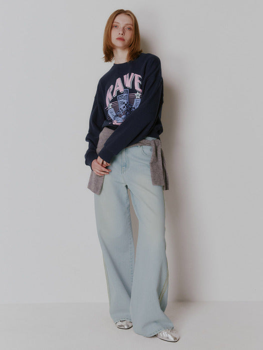 Raive Washing Denim Pants in L/Blue
